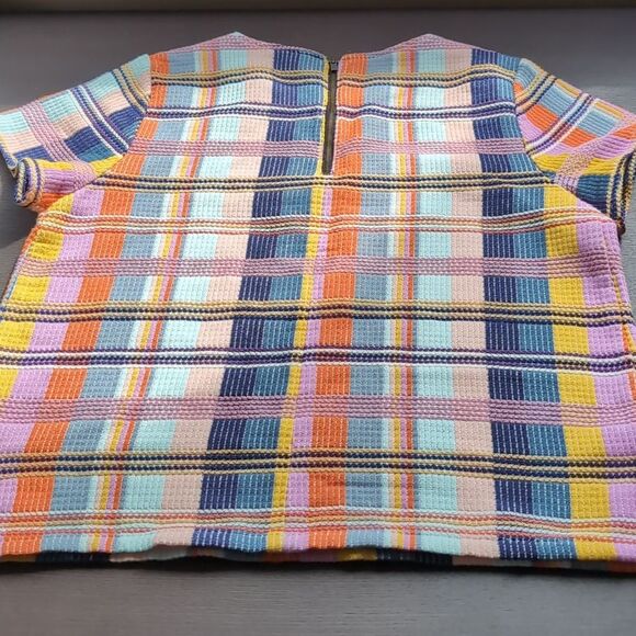 Halogen Multi Coloured Plaid Top L - Picture 5 of 7